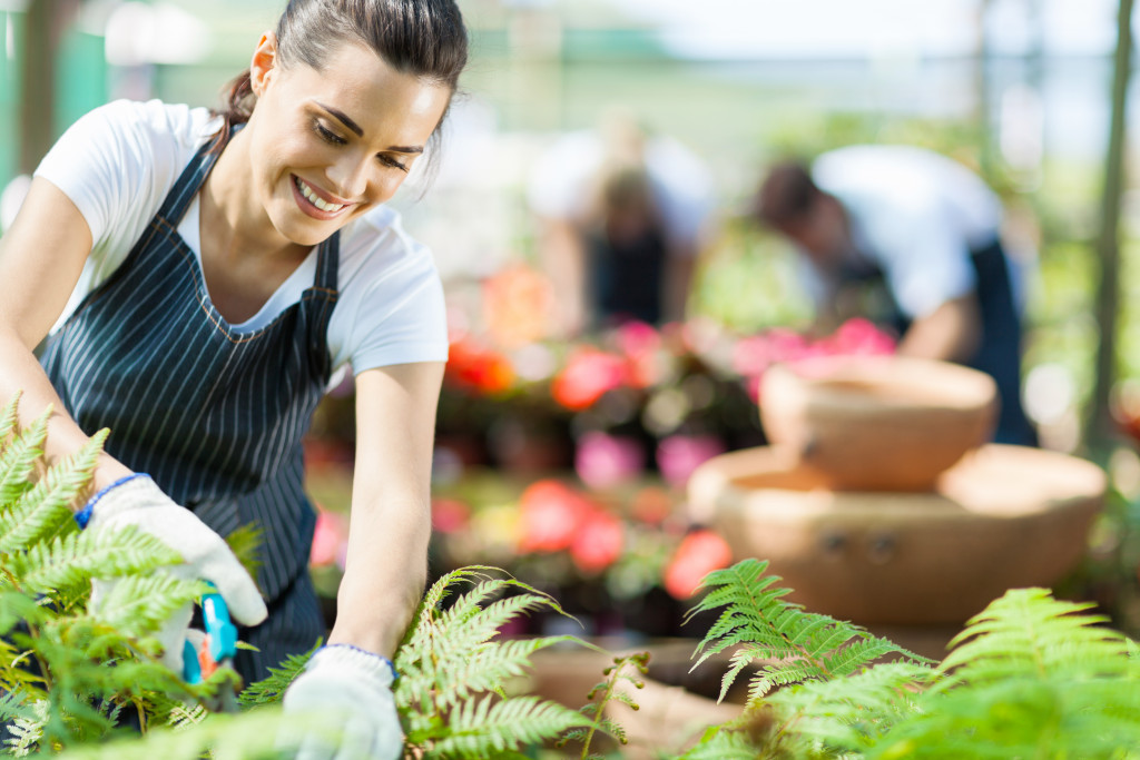 woman gardening