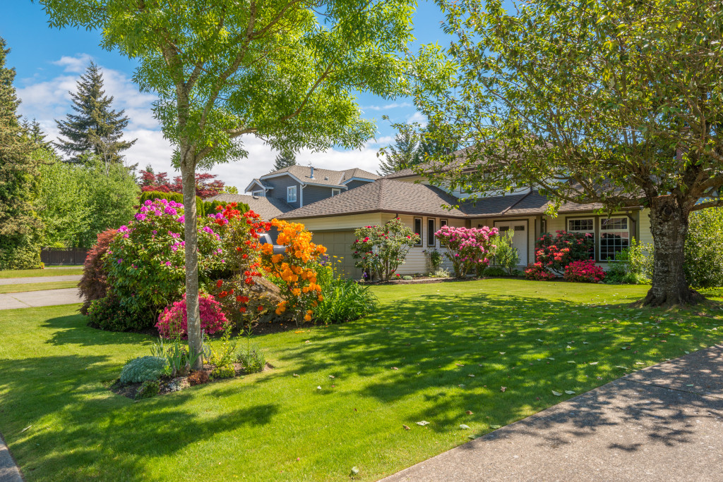 landscaped front yard