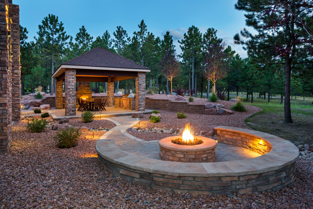 home backyard at night